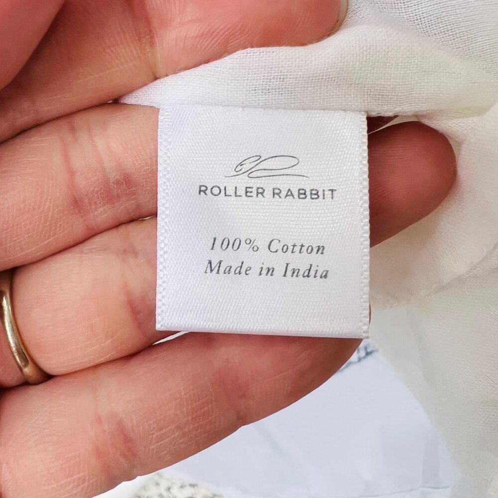 Roller Rabbit Mona Border Maricruz mini dress, white, blue , Size XL - Picture 8 of 9